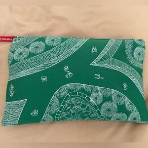 Emirates airline Green Patterned Zip Pouch